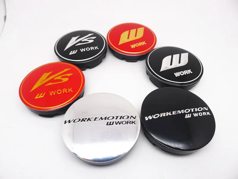 

4pcs 56mm VS WORK EMOTION W WORK Car Wheel Center Hub Cap Covers Emblem Badge Hub Auto Styling