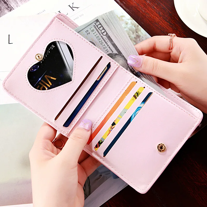 

Student Wallet Women 'S Short New Korean-Style Cute Printed Animal Two-Fold Coin Purse Mini Folding Card Holder