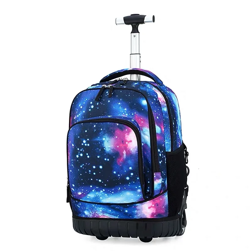Fashion personality trolley suitcase bag with wheel can be back to pull the bag for men and women hidden pulley backpack luggage
