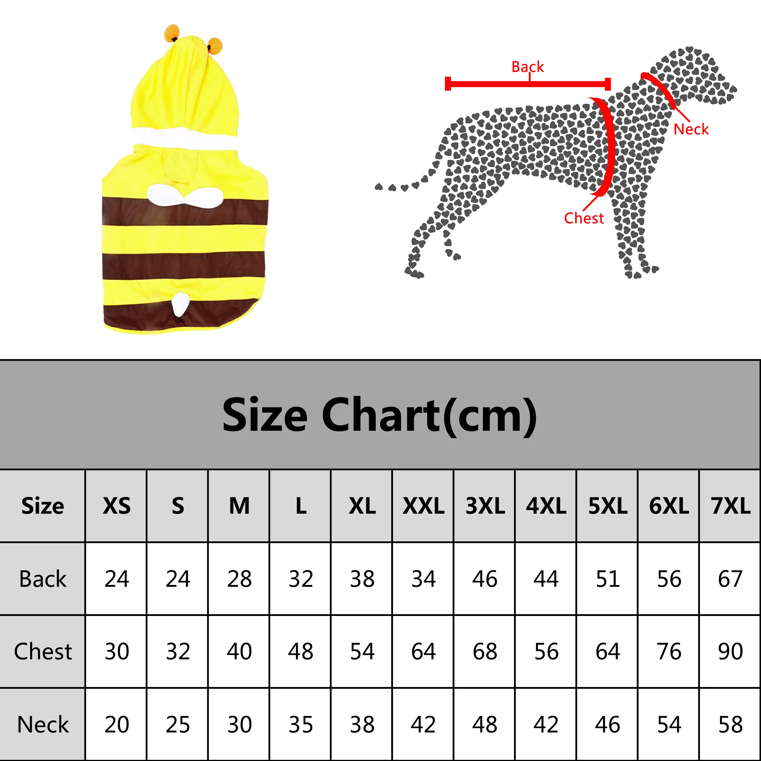 

Dog Raincoat Yellow Beed Cute Small Puppy Rain Coat for Large Dogs Pet Clothes Waterproof French Bulldog Rain Coats XS-7XL Cloak