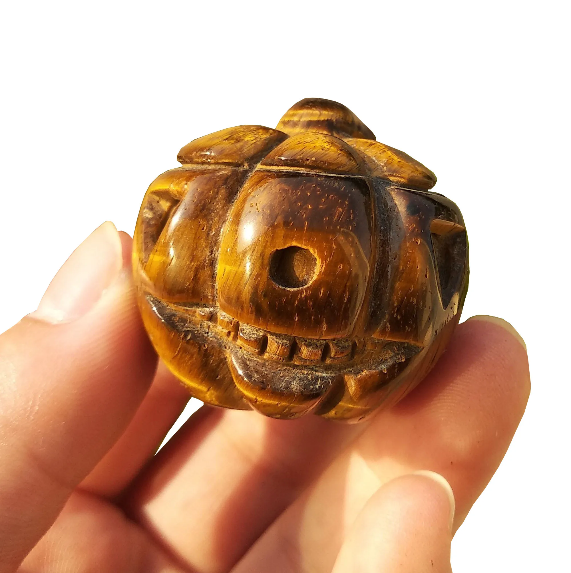 1 шт. высокое качество натуральный желтый тигровый глаз тыква ручная работа