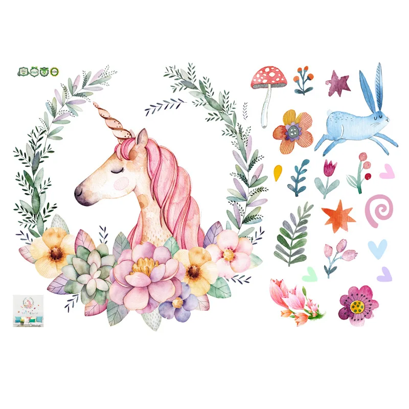 Новые наклейки на стену в виде единорога домашний декор украшение 3D