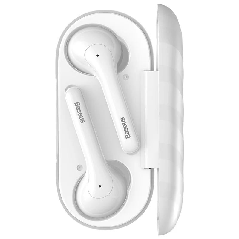 Белый Baseus W07 Bluetooth наушники TWS беспроводные Bluetooth наушники 3D стерео Спортивные Беспроводные наушники с двойным шумоподавлением микрофоном - Цвет: Белый