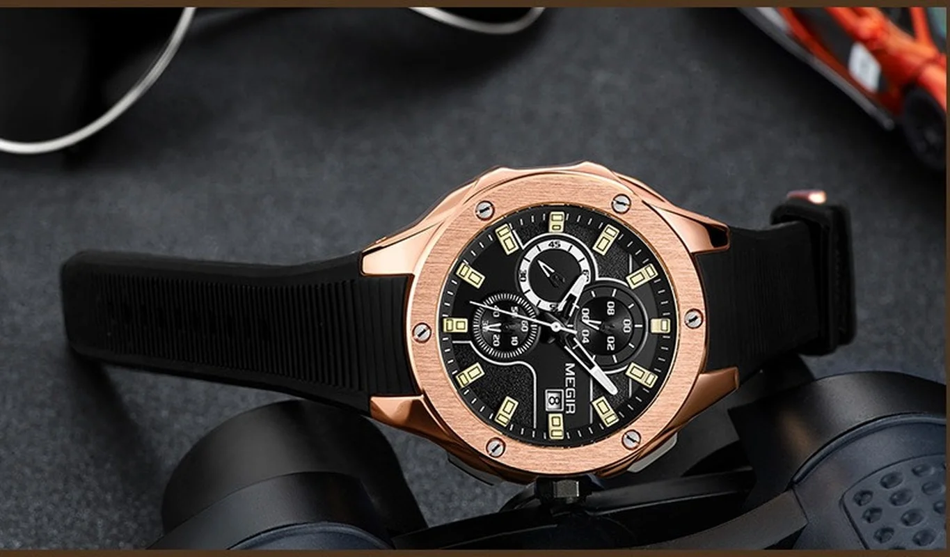 

sports Men's watch Luminous water proof Multifunction Quartz watches Anti-vibration and anti-magnetic Business Fashion Buckle