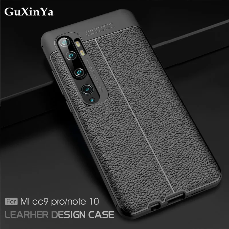 Для Xiaomi Mi CC9 Pro Чехол для чехол Роскошный Кожаный противоударный ТПУ задний