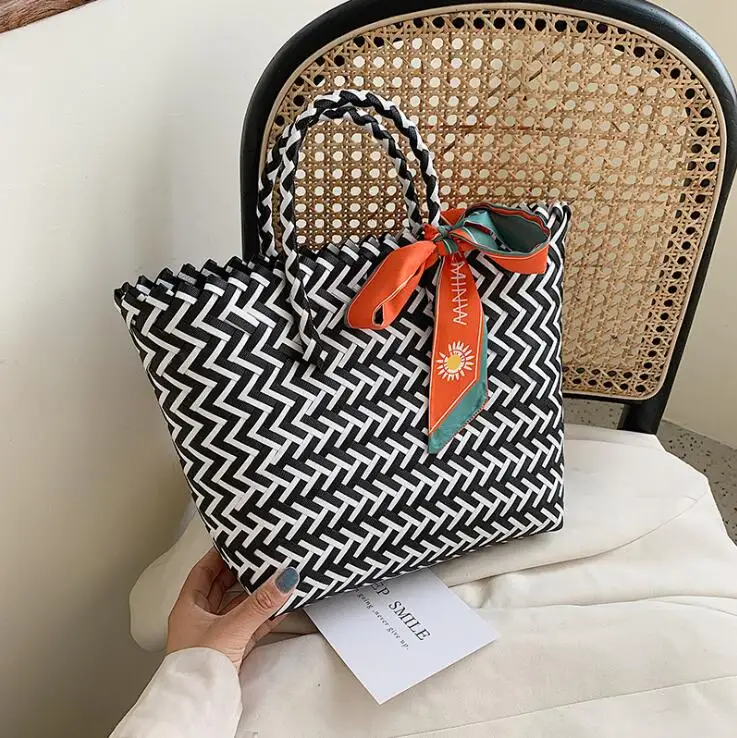 

Женская сумка, простая женская сумка-тоут, вместительная сумка для покупок для женщин, модная плетеная Сумка для отпуска, летняя сумка на пл...