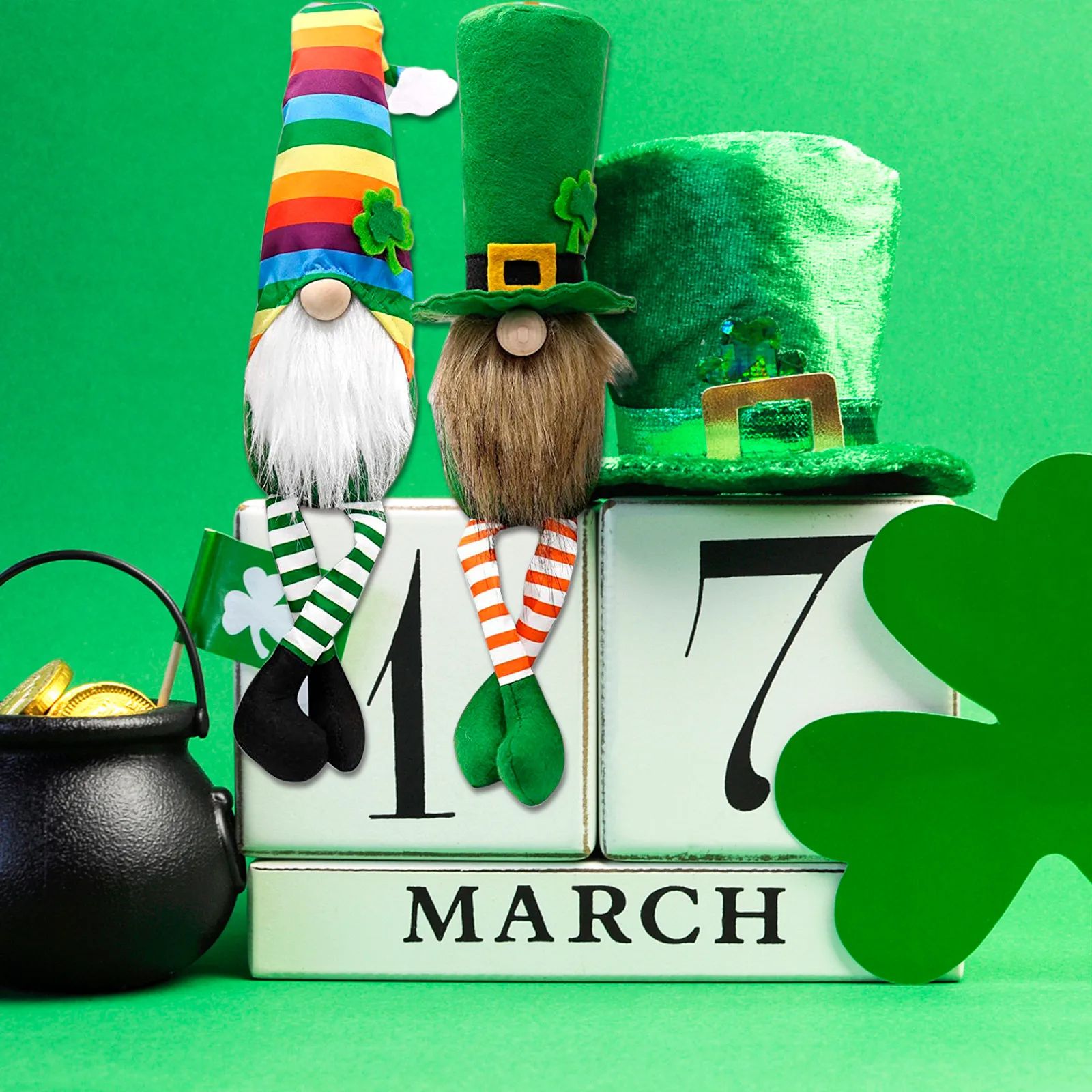 

2PC St. Patrick's Day Spring Gift Room Plush Faceless Doll Decorations Present Home Party Gifts Drop Ornament Festival Kids Toys