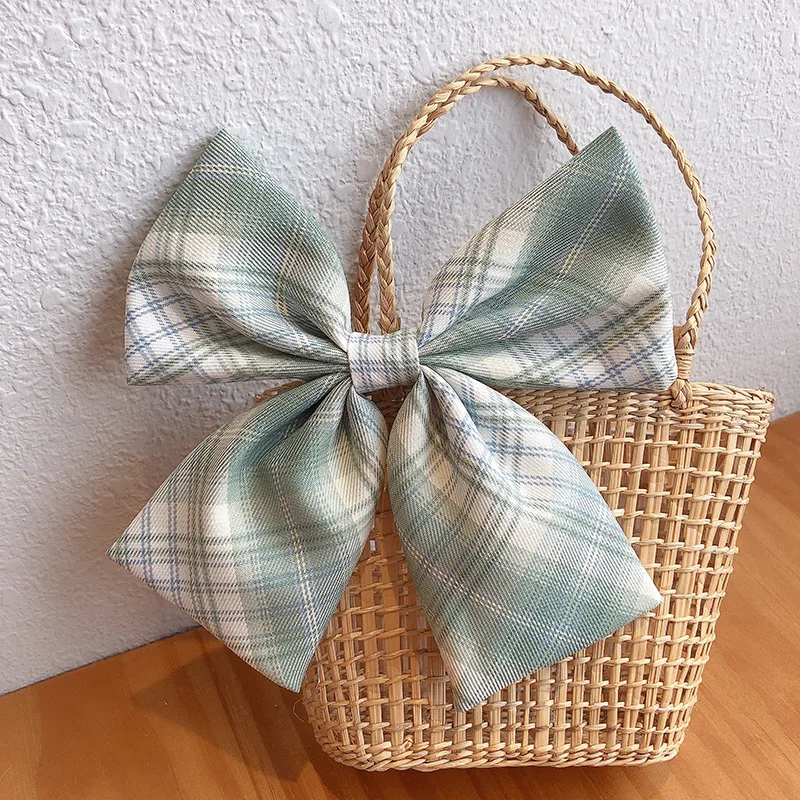 

POPACC Big Bow Hairpin Girl Fashion Hairband Hair accessories Multicolor Lattice Fabric Hairpin Girl Headdress Ponytail hairpin