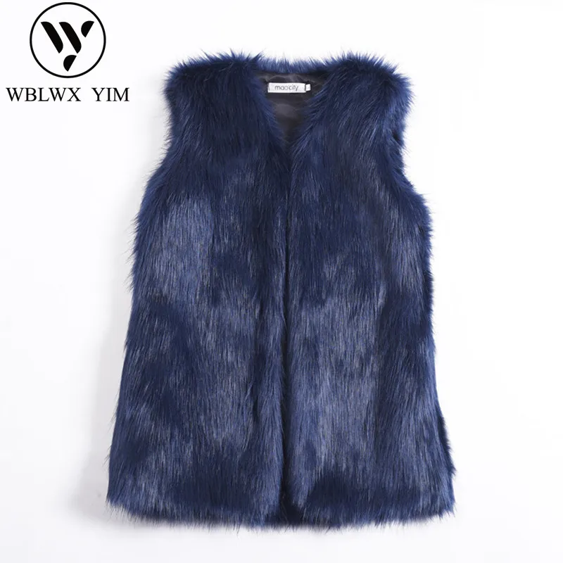 Зимнее женское пальто из искусственного меха жилетка Модные свободные Меховая