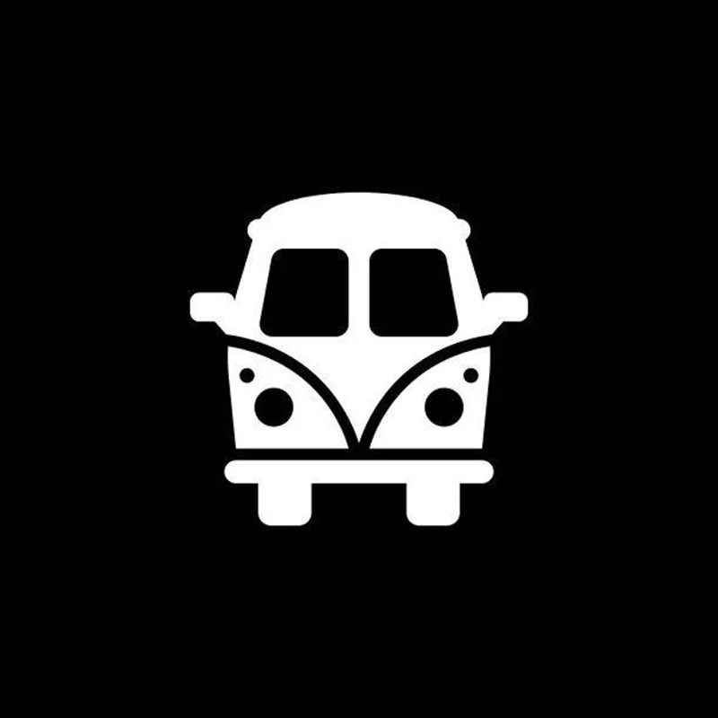 Черный/серебристый хиппи фургон виниловая наклейка простой силуэт