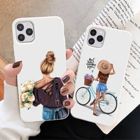 vogue christmas princess girl female phone case white candy color for iphone 11 12 mini pro xs max 8 7 6 6s plus x se 2020 xr