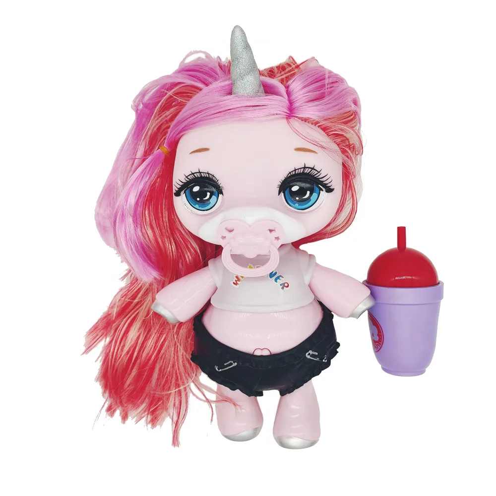 Кукла слайм 27 см с большим единорогом цвет волос может быть перенесен случайным