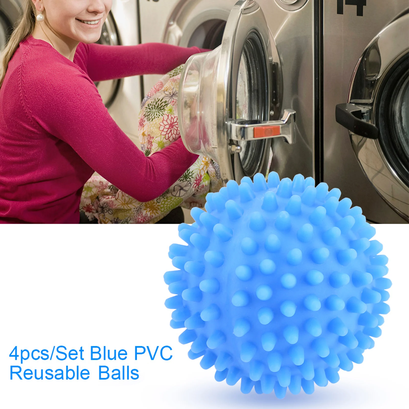 

PVC Reusable Laundry Ball Washing Fabric Softener Ball for Home Clothes Cleaning Washing Accessories Cleaning Balls