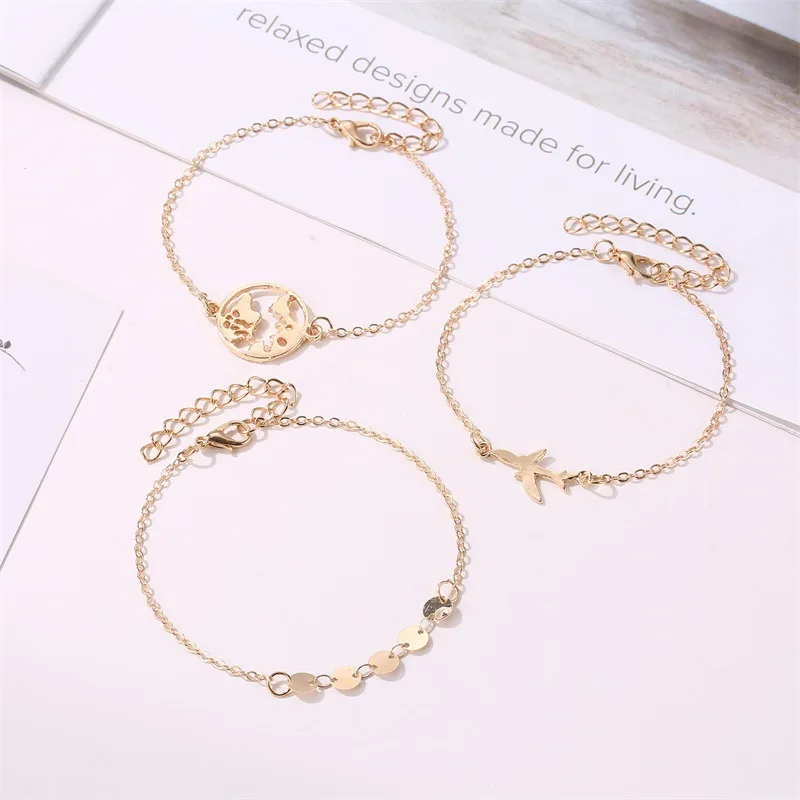 

100pcs/lot fashion three-piece bracelet national wind bird carved hollow hot accessories