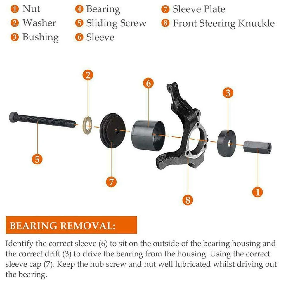 23 шт. набор инструментов для снятия подшипника переднего колеса| |