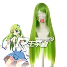 Парик для косплея абано ясуаки, косплей из синтетических волос с длинными прямыми зелеными волосами котии Саны, костюм из аниме, код Geass Kochiya Sanae