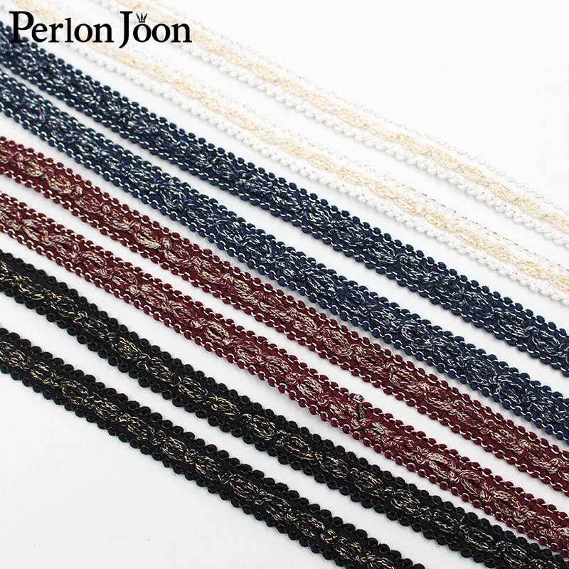 

5 yards 1.2cm multicolor woven lace ribbon DIY Nordic style household goods clothes ladies jacket dress sewing trim ZD0407