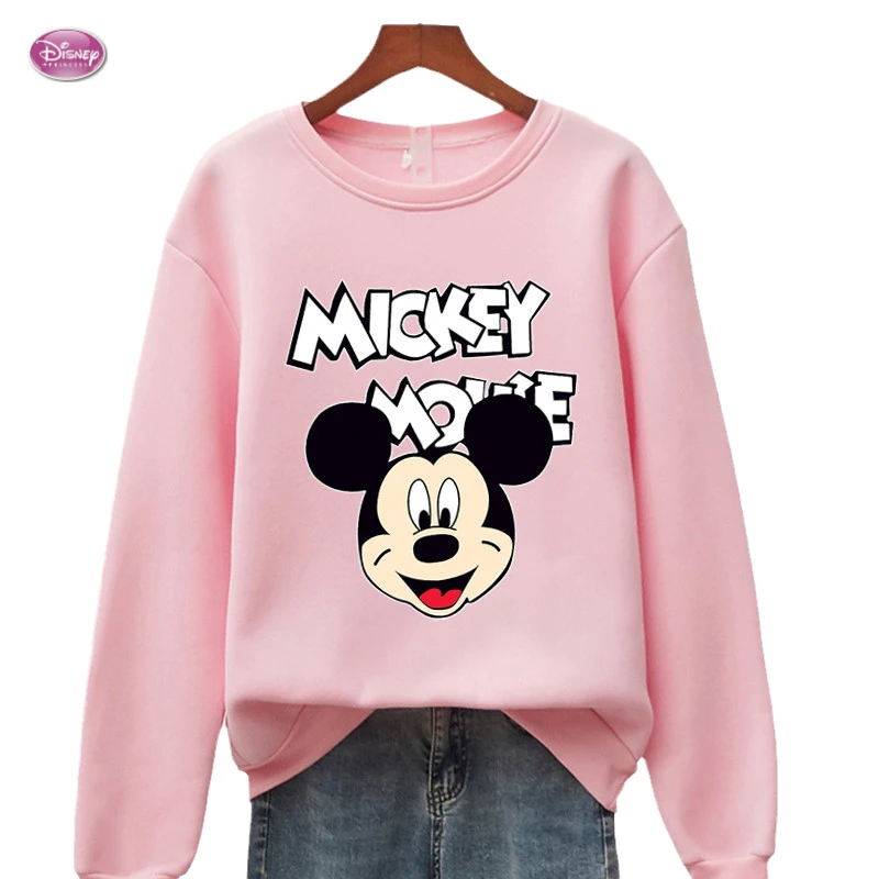 

Plus Size 3XL Harajuku Spring Autumn Cute Hoodies Women Mickey Mouse Printed Sweatshirt Woman Casual Female Sudaderas Mujer 2021