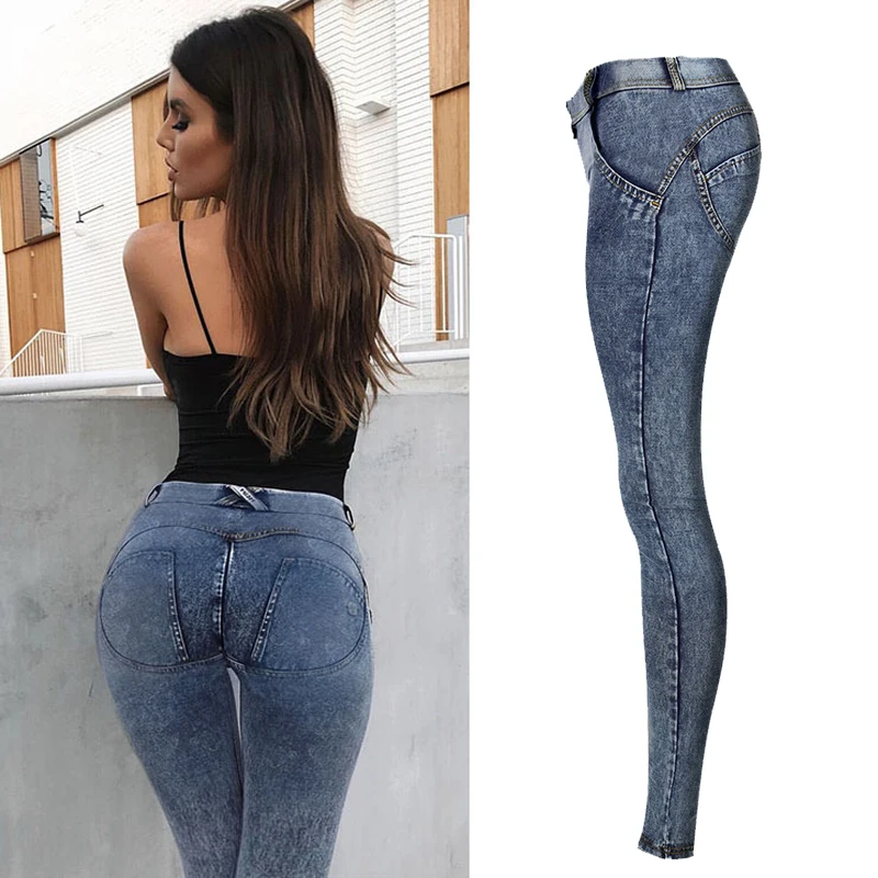 Сексуальные женские брюки пуш-ап повседневные джинсы обтягивающие Подтяжки