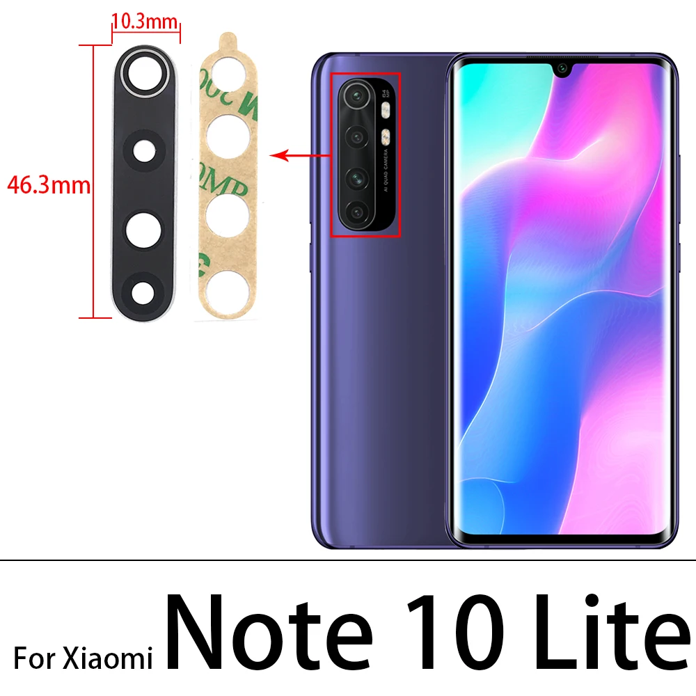 Оригинальный объектив задней камеры с креплением Ahesive для Xiaomi Mi 10 Ultra 11 Redmi 9A Note 9Pro