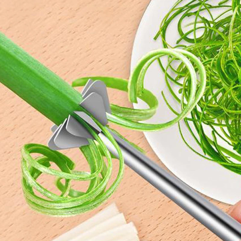 

Plum Blossom Onion Shredder Stainless Steel Scallion Slicer Vegetable Cutter Shred DIY Slicer Kitchen Cutting Gadget VJ-Drop