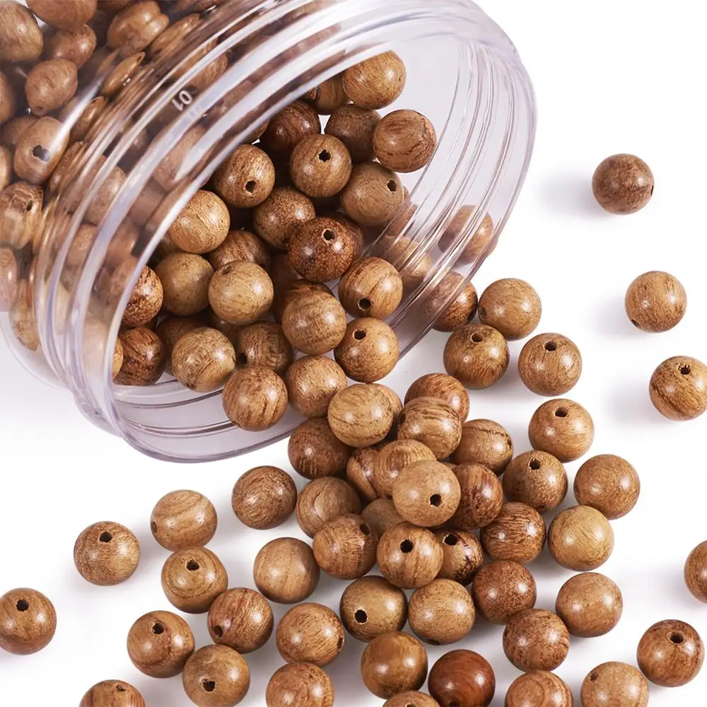 

pandahall 6mm 8mm Waxed Wooden Beads Round Scentedros Spacer Beads for DIY Jewelry Making Necklaces Bracelets