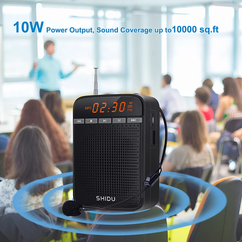 Портативный усилитель звука SHIDU M400 10 Вт проводной микрофон AUX для учителей |