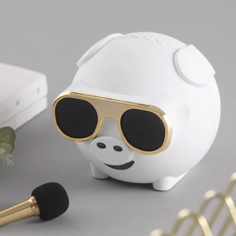 HTRC в форме свиньи беспроводной Bluetooth Поющий динамик с микрофоном для караоке
