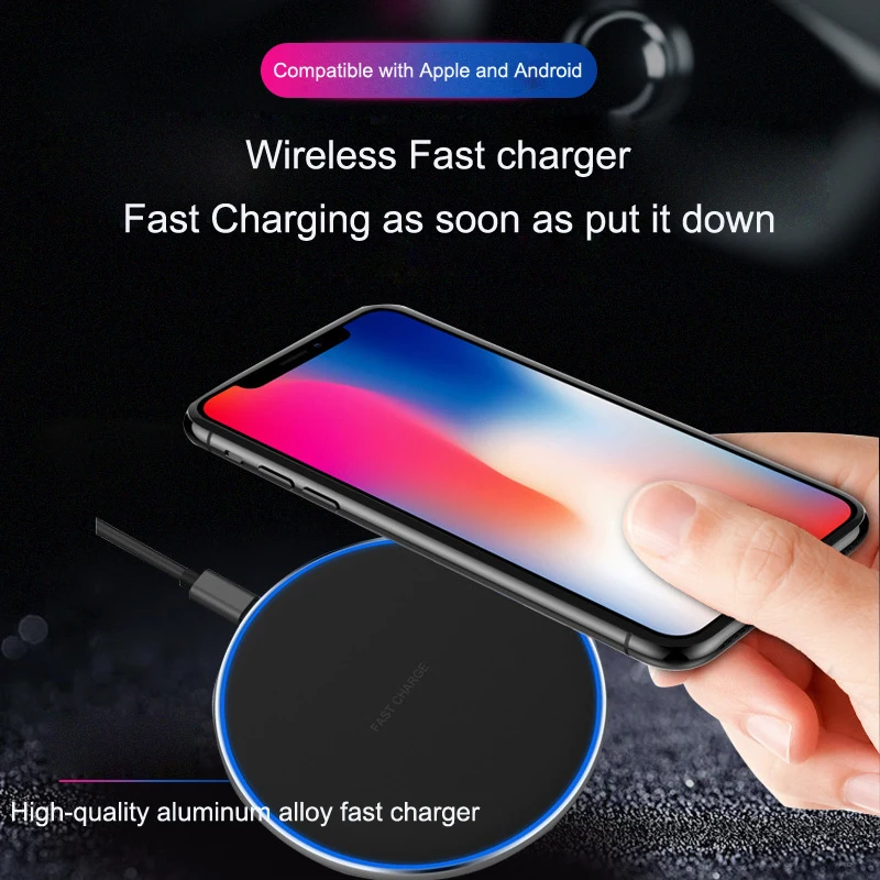 10w wireless charger for iphone11 xs max x xr 8plus fast charge mobile phone charger for ulefone doogee samsung note 9 8 s10plus free global shipping