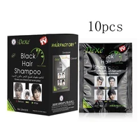 dexe black hair shampoo 5 mins dye hair into black herb natural faster black hair restore colorant shampoo and treatment 10pcs