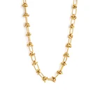 Сверхпрочная цепь из нержавеющей стали с узлом, ожерелье, массивная цепь золотогосеребряного цвета, винтажное Ювелирное Украшение