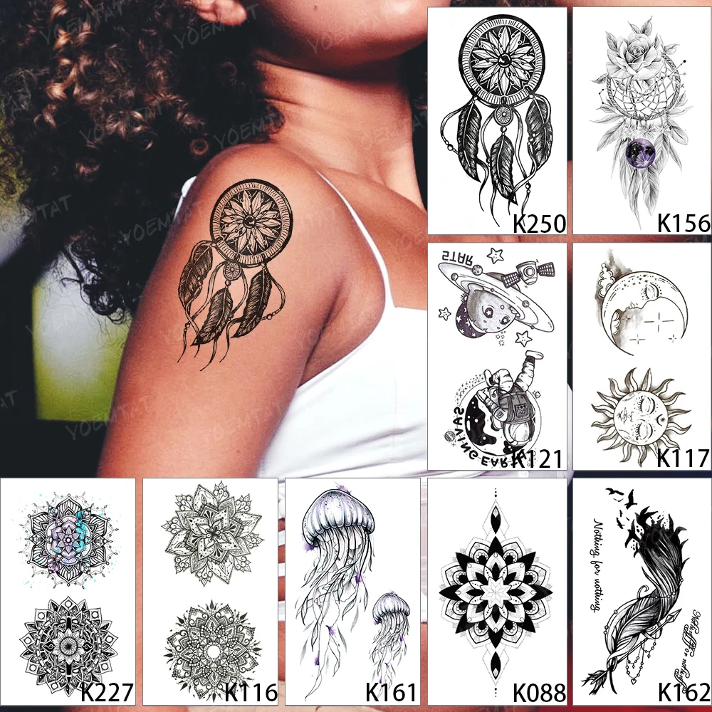 

9 pics of Dream Catcher Flower Totem Children Cute Cartoon Fake Tatto Body Art Flash Waterproof Temporary Tattoo Sticker Female