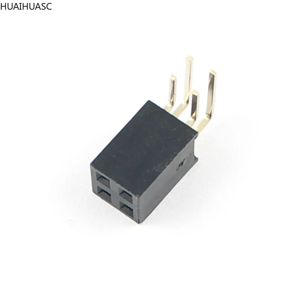 5 шт. 2 54 мм шаг 2x2 4 Pin Женский двухрядные правый угол коллектора полоса