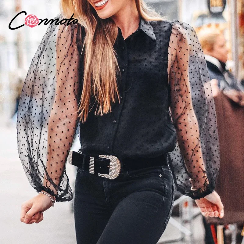 Conmoto уличная одежда Сексуальные клубные блузки рубашки женские повседневные