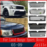 car front grille upper mesh grill for land rover rrs range rover sport 2005 2006 2007 2008 2009 black frame red edge abs plastic