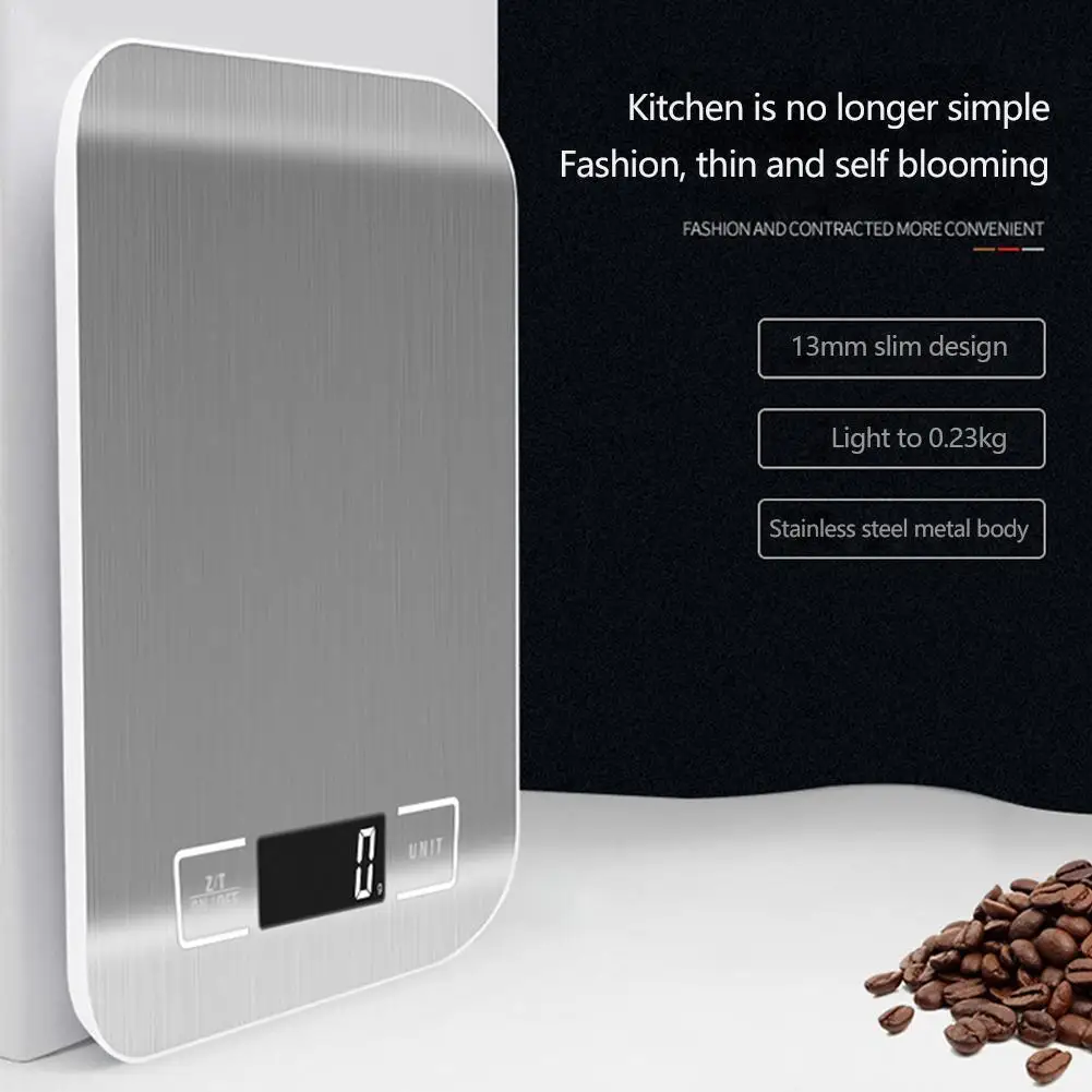 

LCD Steel Electronic Digital Scale Kitchen Diet Baking Food Grains Baking Cooking Food Scale Scales V0G5