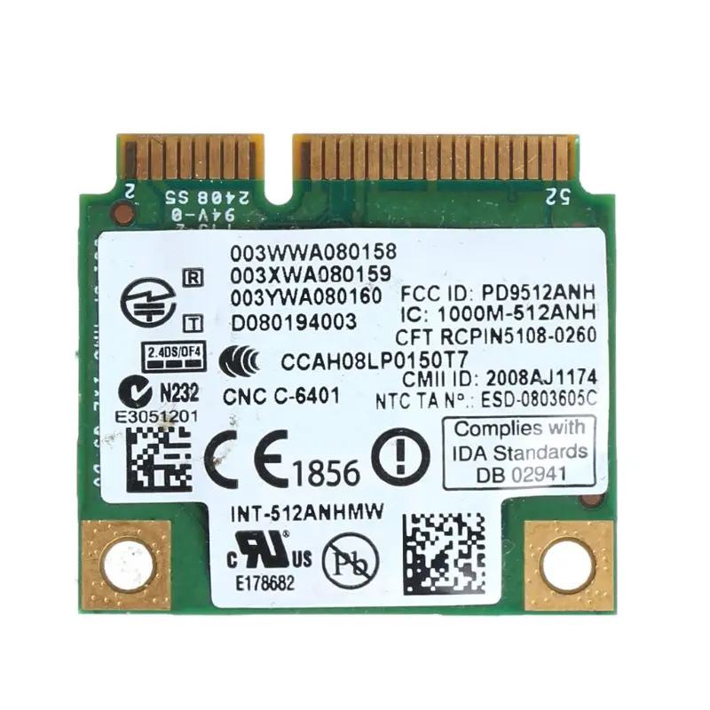 Двухдиапазонная беспроводная карта Wifi 5100 512AN_HMW Mini PCI e Wlan сетевой
