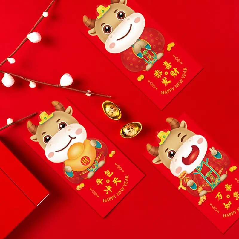 

2021 New Year's Red Packets Chinese New Year Red Envelope Spring Festival Red Envelopes 6Pcs