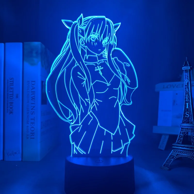 

3d лампа аниме Fate Stay Night Rin Tohsaka светильник для детской комнаты Декор подарок на день рождения манга Fate Stay Night Lamp Rin Tohsaka