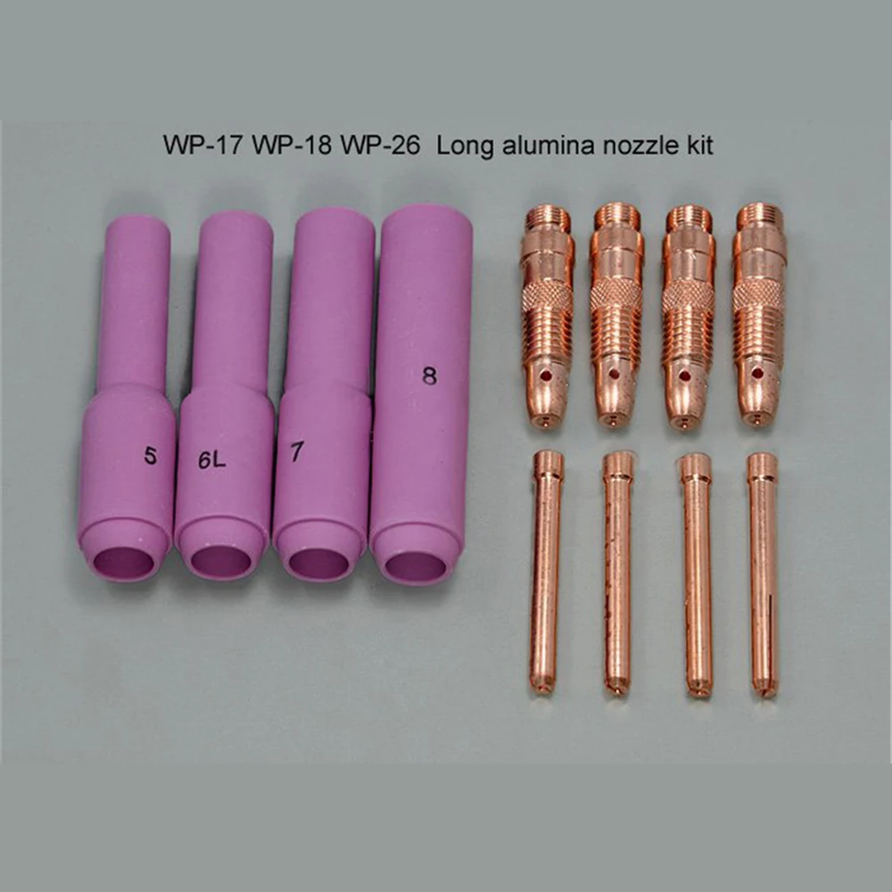 TIG Комплект расходников удлиненные насадки из глинозема Collet Body Fit сварочный