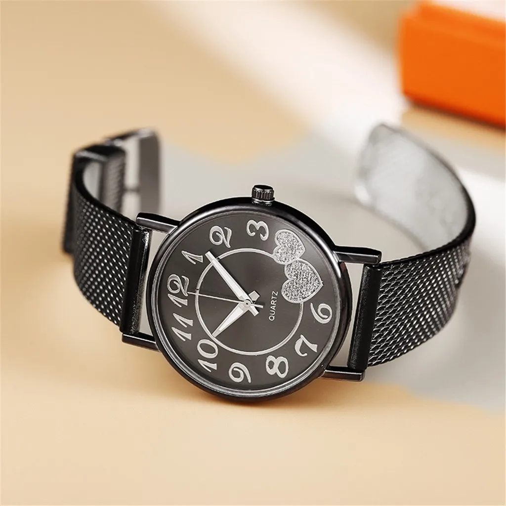 

Fashion Women Watches Ladies Watch Silver Heart Dial Silicone Mesh Belt Wrist Watch Reloj Mujer Montre Femme WomenS Watch Nice