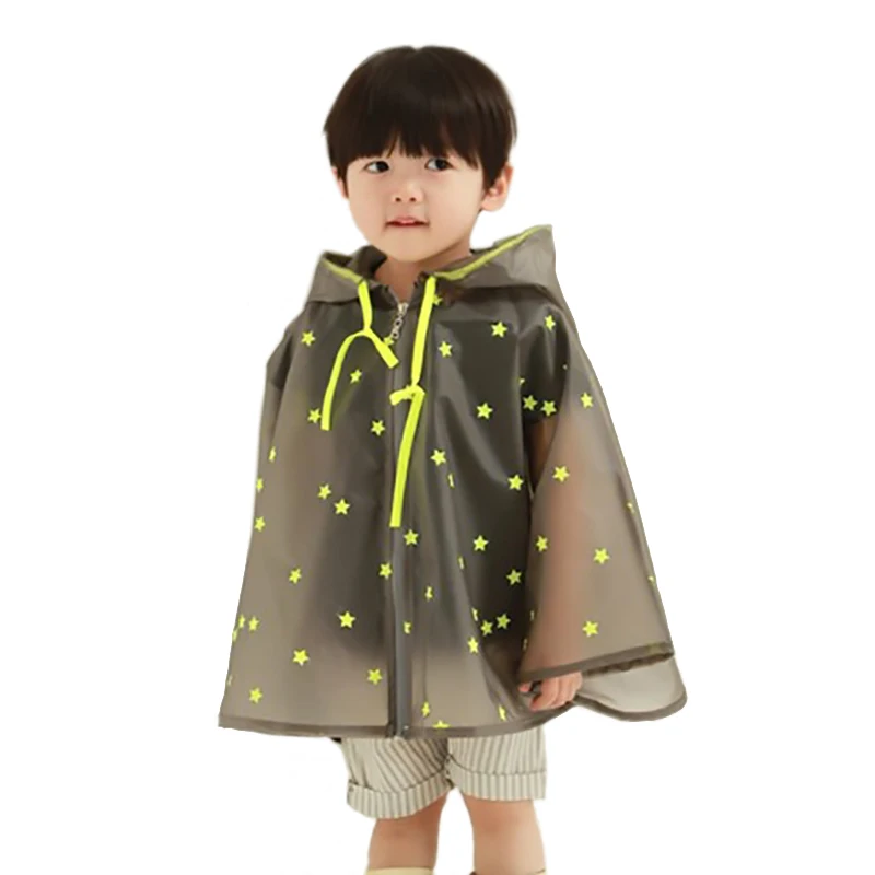

Transparent Kids Raincoat Cute Waterproof Raincoat Poncho Thick Windbreaker Rain Suit Impermeables Children Raincoat AC50RC