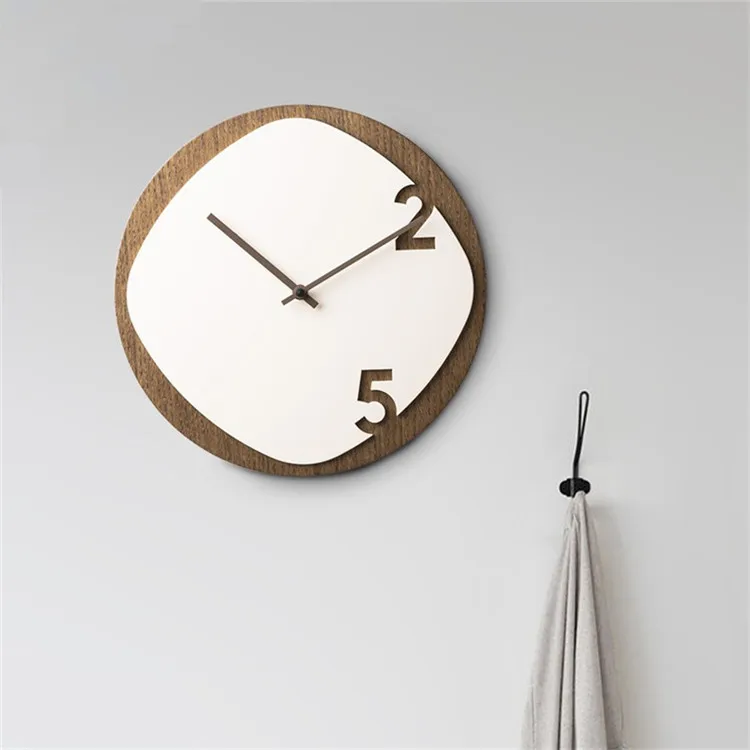 

Office Art Wall Clock Nordic Design Wood Modern Living Room Wall Clock Minimalist Relogio De Parede Household Products BL50WC
