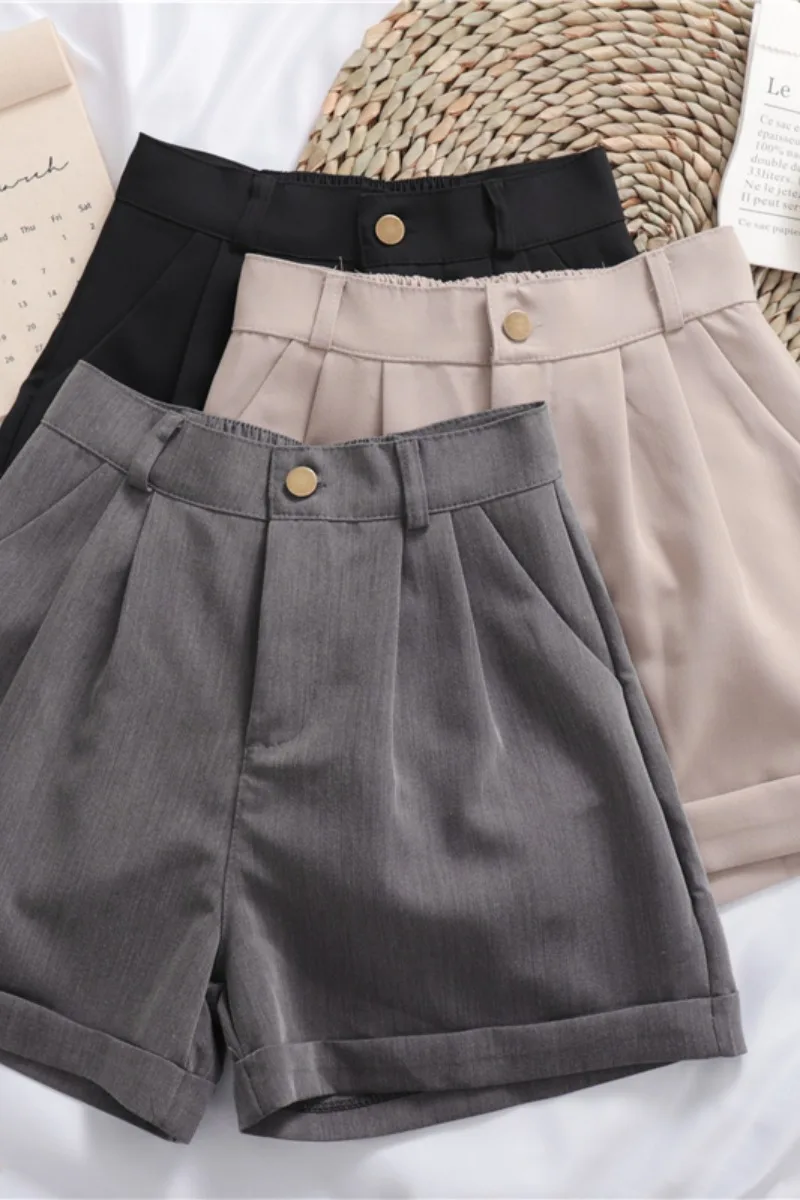 

Women's straight pants show thin summer new Korean wide leg pants loose high waist casual Suit Shorts