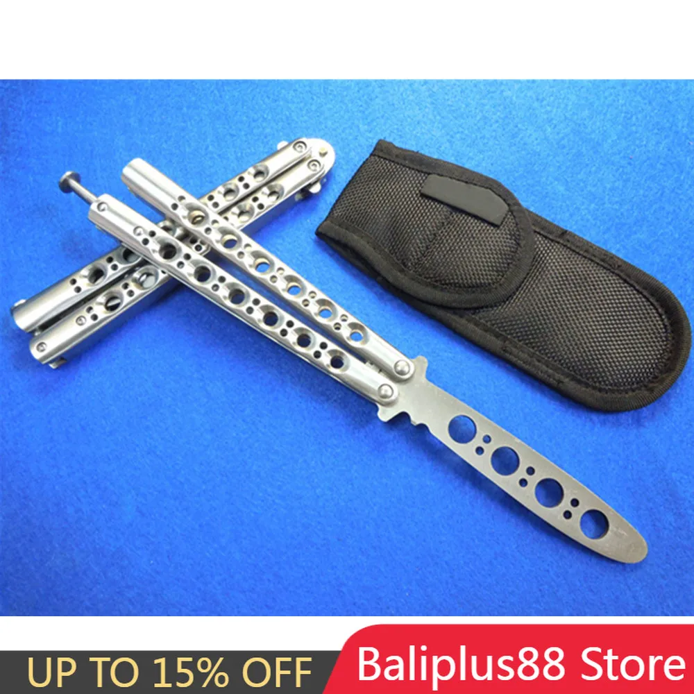 

Theone Classic BM40 Butterfly Knife Trainer Bushings Channel Precision Cast steel Handle 440C Blade EDC Tactical Knife Gift