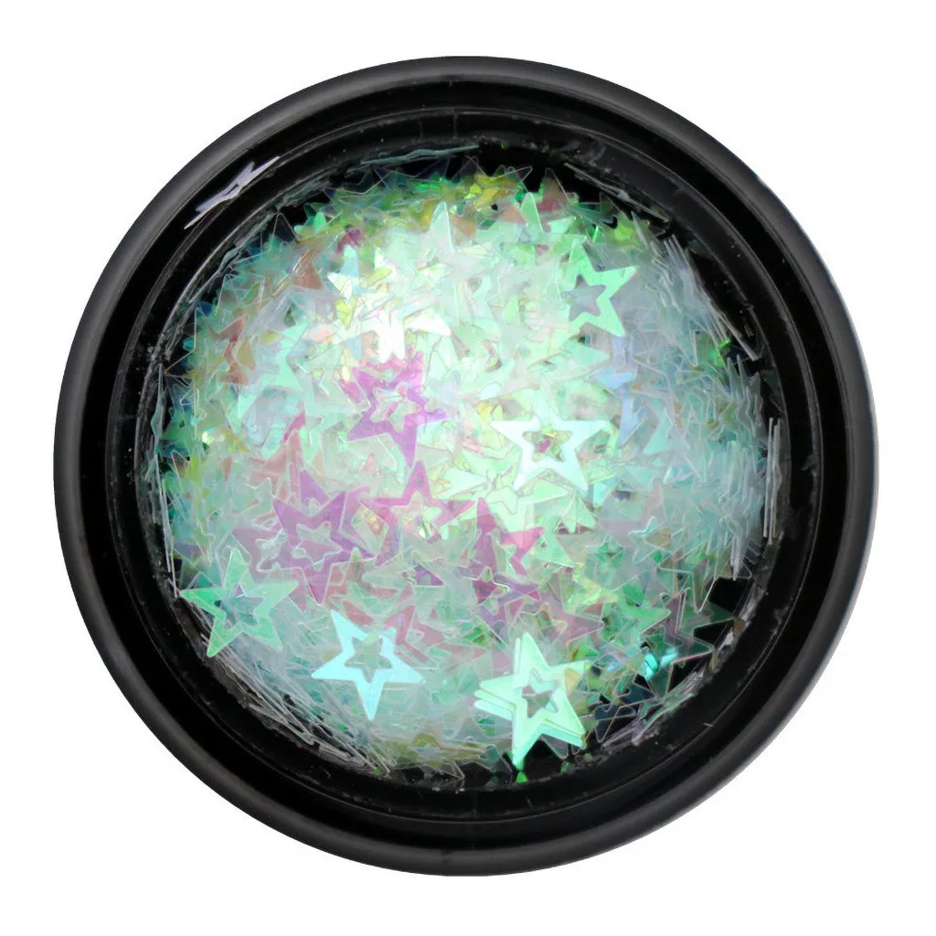 1 Box Of PVC Pentagonal Nail Stickers Star Sequins Nails Art Deco Flash Set Mermaid Sparkling | Красота и здоровье