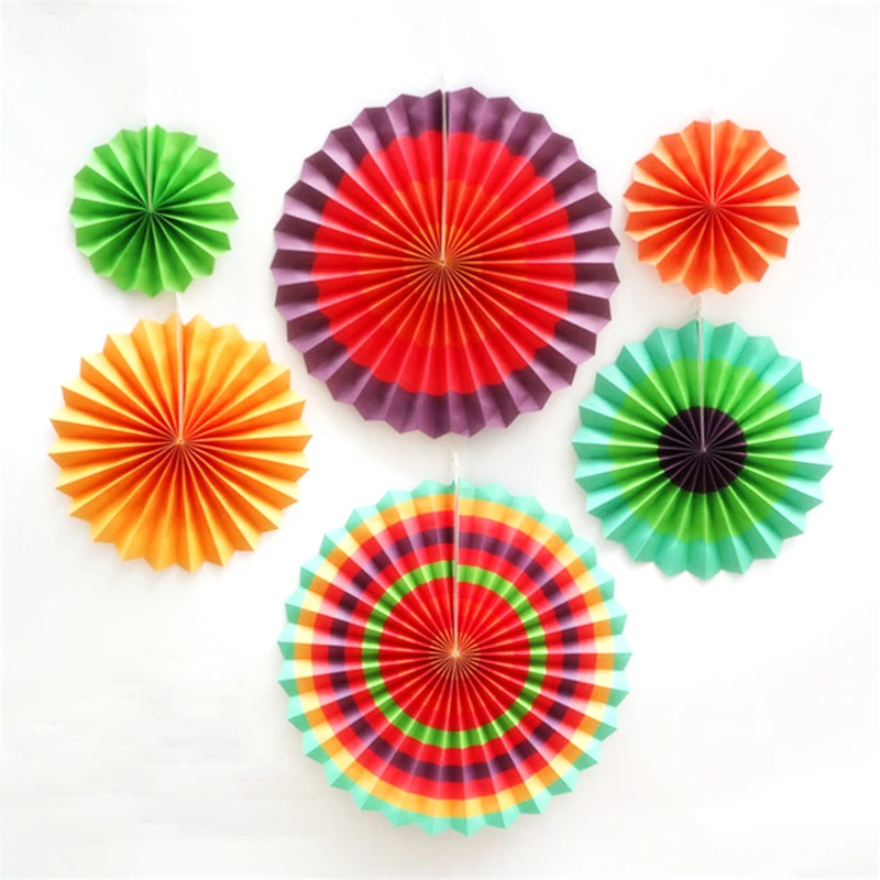 6 шт. бумажные подвесные вееры сделай сам цветы для свадьбы дня рождения