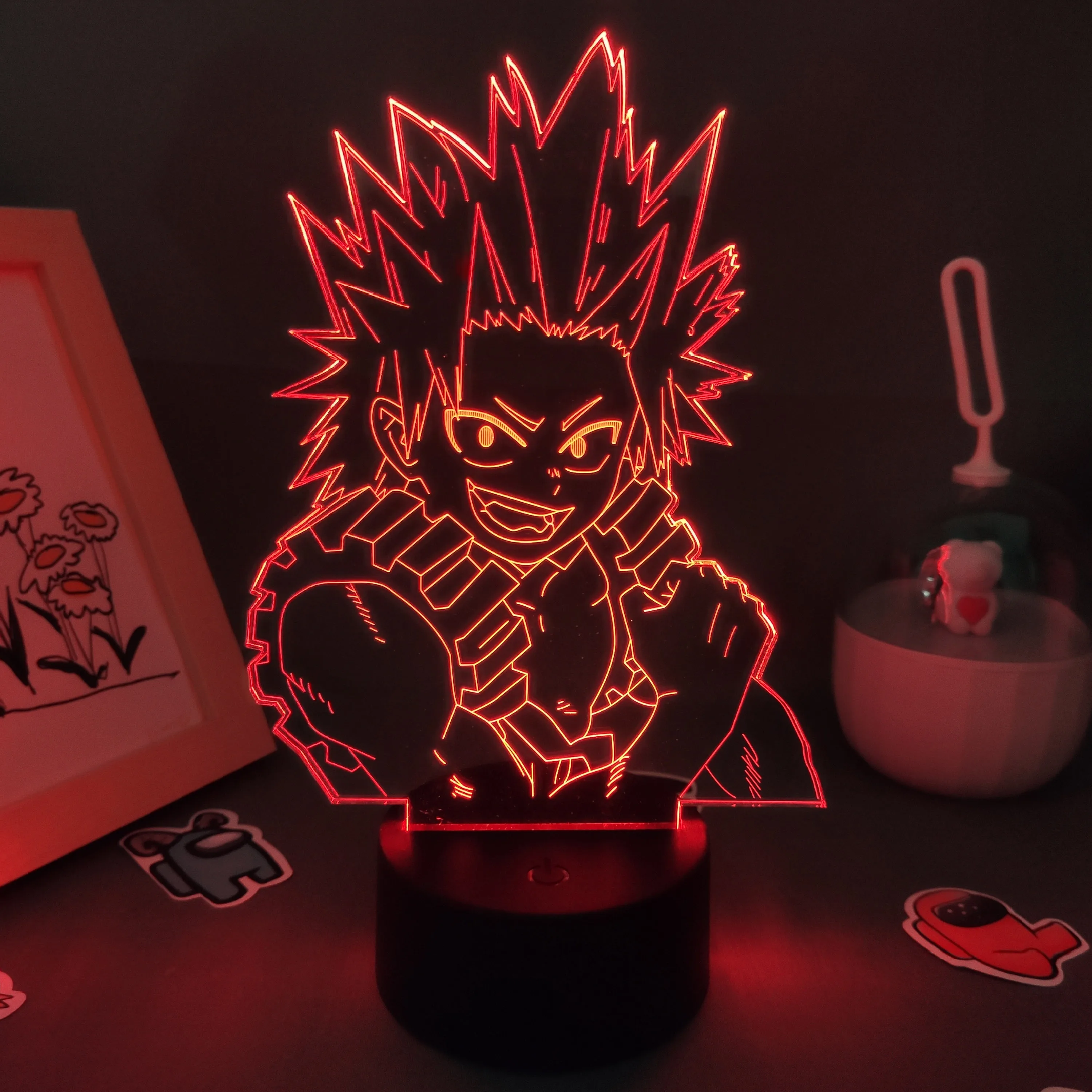 

Аниме Моя геройская академия, Лавовая Лампа, фигурка Eijiro Kirishima, 3D светодиодные RGB ночники, подарок на день рождения для друга, манга, украшени...