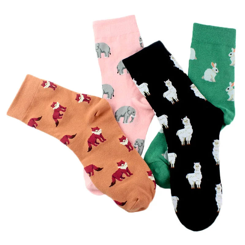 Peonflybrand Япония Harajuku Кролик кошка Лиса животные женские носки Kawaii милые забавные с
