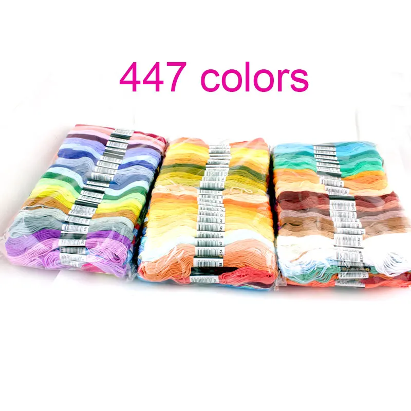 Embroidery Thread 447 Colors Embroidery Floss Cross Stitch Kit Premium Rainbow Embroidery DIY Threads Crafts Cotton Sewing Skein